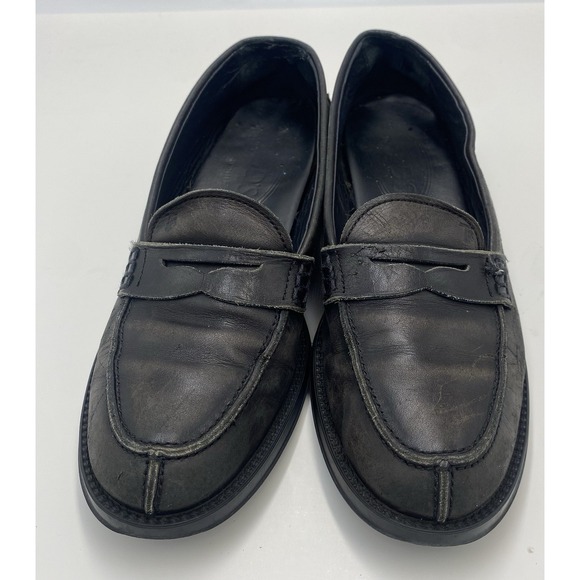 Tods Women's Split Toe Leather Penny Loafers Black Size 35 US 5 - Picture 3 of 9
